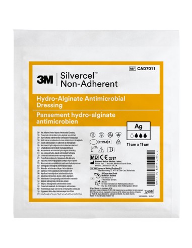 SILVERCEL NON-ADH. - APOSITO NO ADH. HIDROALG. C/PLATA 11 X 11 CM (CAJA X 10 UN)